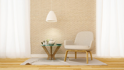 living room in home or apartment - 3D Rendering