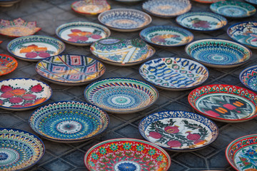 Uzbekistan traditional plates
