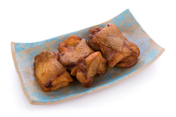 Roasted chicken breast on a white background