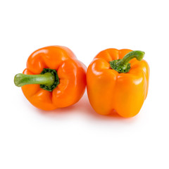 Two orange pepper on isolated background