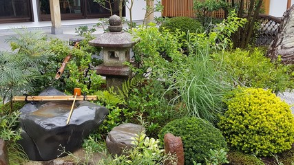 Stone lantern and the pool