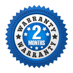 2 Months Warranty Badge Isolated