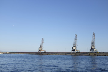 cranes of a sea port