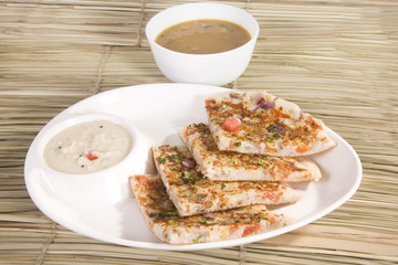 South Indian Dish Onion Uthappams