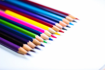 Color Pencils On Background Close-up