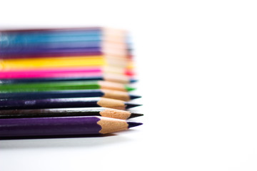 Color Pencils On Background Close-up