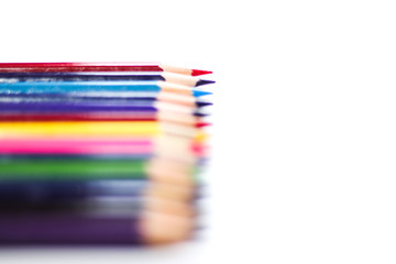 Fototapeta premium Color Pencils On Background Close-up