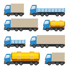 Flat set of trucks.