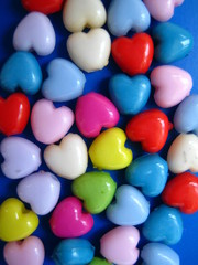 Colorful candy in the shape of heart closeup