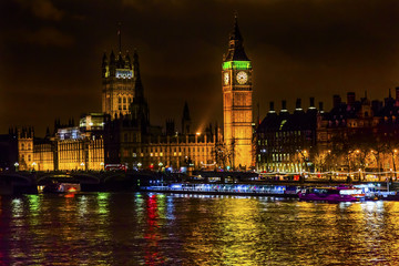 Big Ben Tower Parliament Thames River Westminster Bridge London England