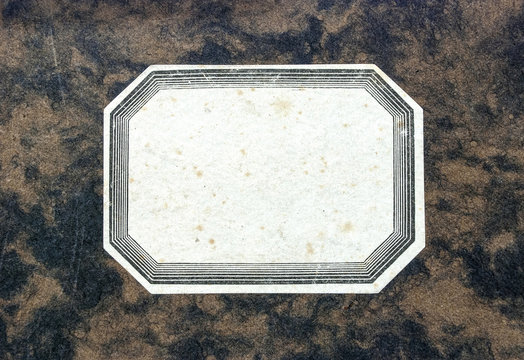 Alte Kladde mit Etikett, Textfreiraum, Vintage