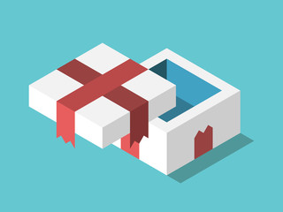 Obraz premium Isometric empty gift box