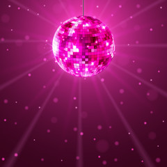 Disco party background. Music dance vector design for advertise. Disco ball flyer or poster design promo