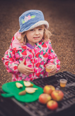 Tasting sour apple juice