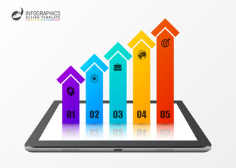 Infographic design template with arrows. Business concept