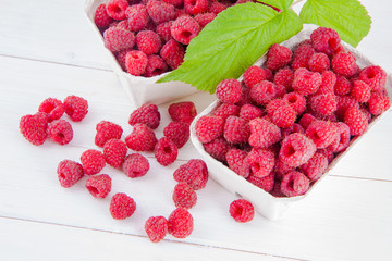 Fruits raspberries on a table
