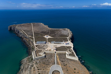 Aerial view of the Sagres Fortress at the Sagres Point in Algarve, Portugal © Tiago Fernandez