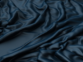 Soft blue shiny metallic cloth folds background