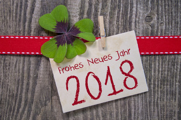 Glücksklee, Klee, Silvester, Glücksbringer, Willkommen 2018