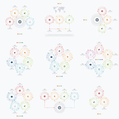 Set with infographics