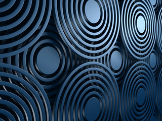 Blue Abstract Round Shapes Pattern Architecture Background