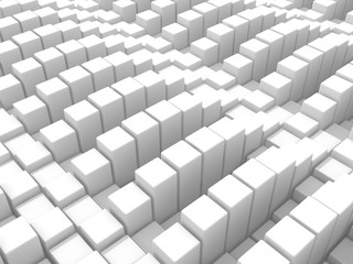 Abstract White Cubes Blocks Wall Background