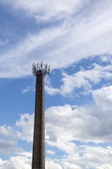 Chimney against cloudy sky. Slovakia