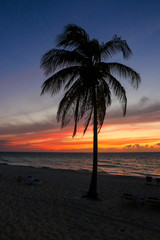 Fototapeta premium Sunset over Maria la Gorda beach in southwest Cuba