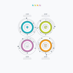 Infographics template four options with circle