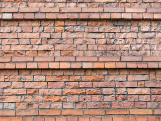 Old Orange Red Brick Wall, Background Texture