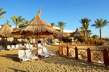 Beach at the luxury hotel, Sharm el Sheikh, Egypt