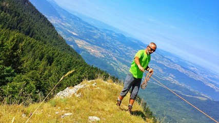 Prêt pour la descente en rappel !