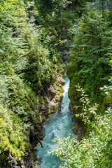 The river Ache in the Leutaschklamm canyon in Bavaria, Germany / Tyrol, Austria I