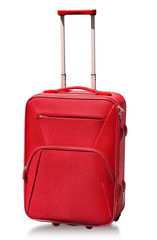 Suitcase red isolated