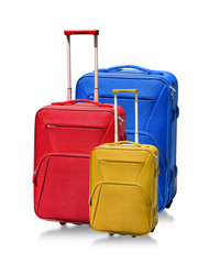 Suitcases isolated on white