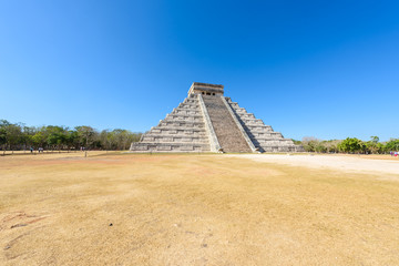 Chichen Itza - El Castillo Pyramid - Ancient Maya Temple Ruins in Yucatan, Mexico - travel destination
