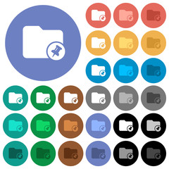 Pin directory round flat multi colored icons