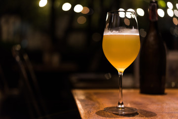 glass of beer in relax moment