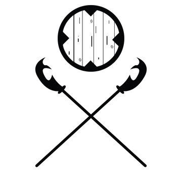 Set of historical halberd silhouettes