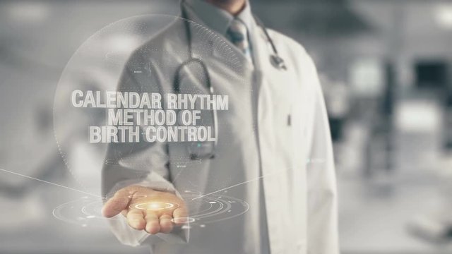 Doctor holding in hand Calendar Rhythm Method of Birth Control