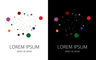 Multicolored balls of different sizes