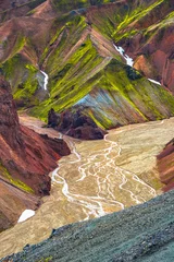 Türaufkleber Beautiful colorful volcanic mountains Landmannalaugar in Iceland © neurobite