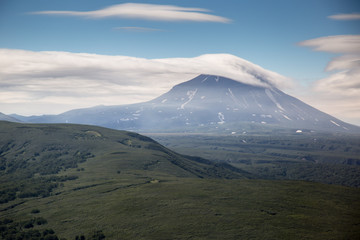 Kamchatka volcano producing clouds