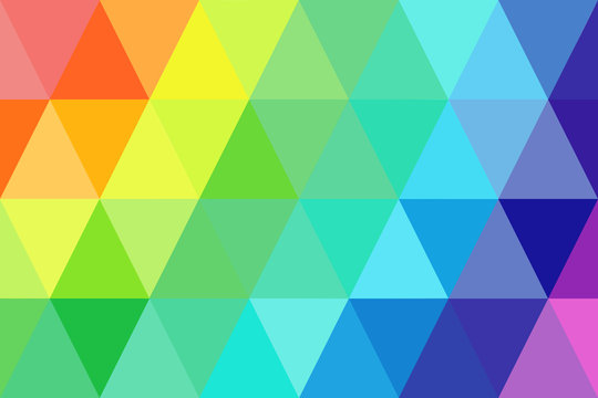 abstract triangles rainbow gradient for background. geometric style