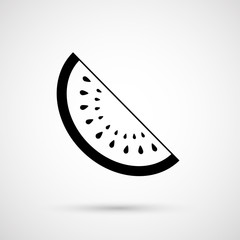 Vector slice of watermelon isolated on white background