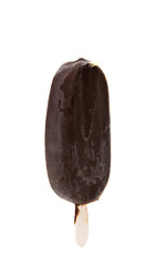 Chocolate ice cream on stick isolated