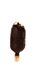 Chocolate ice cream on stick isolated