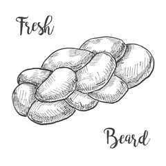 Fresh buns isolated on white background. Vector illustration of a sketch style.