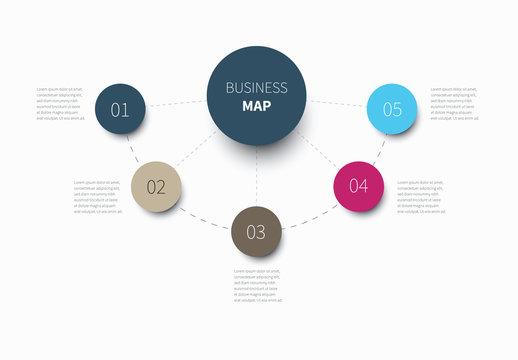 Folded Circles and Dashed Lines Infographic Layout 3
