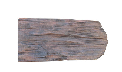empty wooden sign isolated on white background